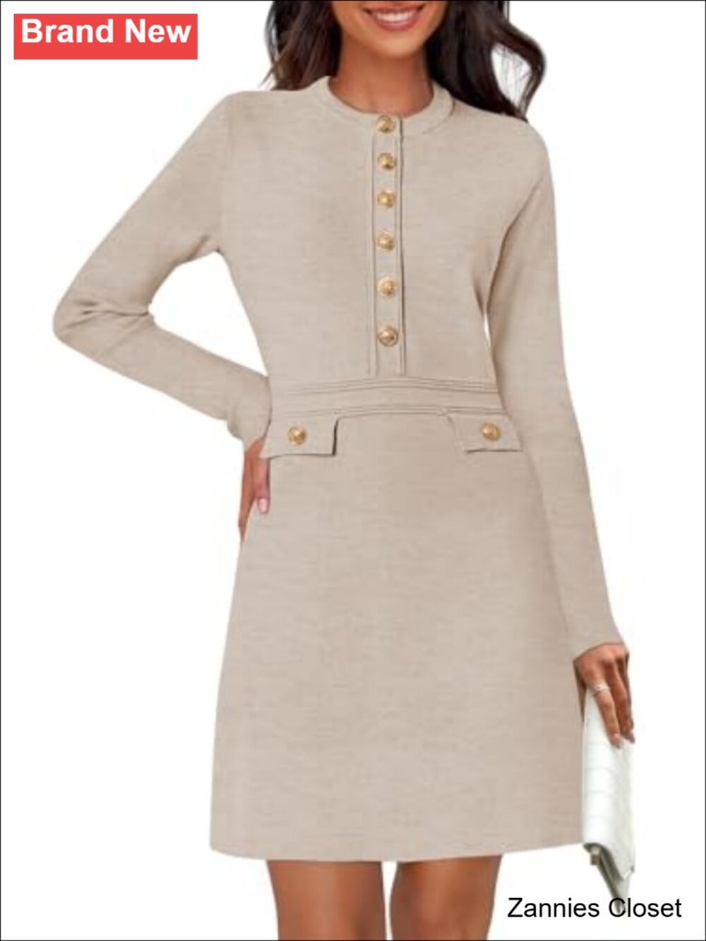 ✨ MEROKEETY Ribbed Knit Mini Sweater Dress Business Casual